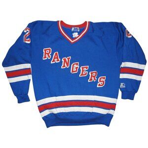 Vintage New York Rangers Brian Leetch Starter Sweatshirt Jersey Men's Large
